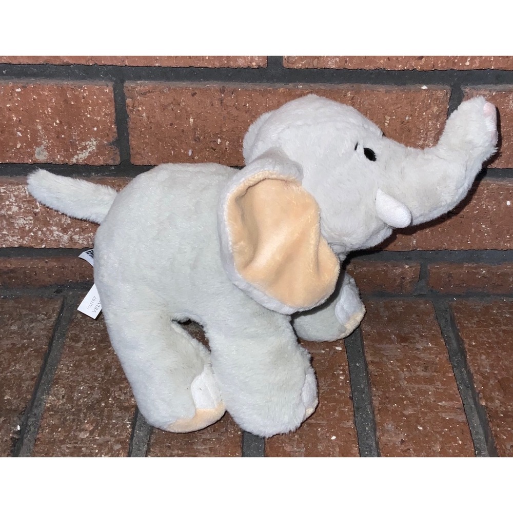 Ganz Velvety Elephant Plush Stuffed Animal Grey Peach HM167 - Picture 3 of 4